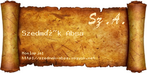 Szedmák Absa névjegykártya